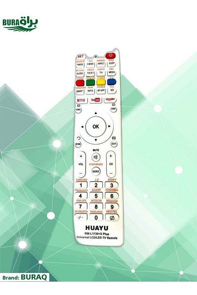 erorex جهاز تحكم عن بعد عالمي لتلفزيون RmL1130+12 LCD LED HDTV الذكي باللون الأسود
