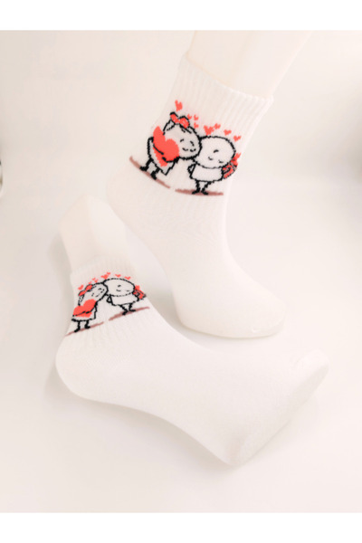 Shuttle Park Унисекс любовни чорапи, стилни и удобни, с шарени бели колежански чорапи