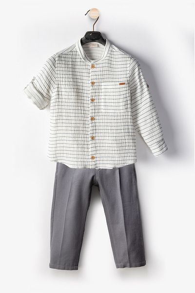 Ofislot Linen Cotton Baby Boy's Suit Double Boy's Suit Baby Boy's Clothing Baby Boy's Sub-Master Suit