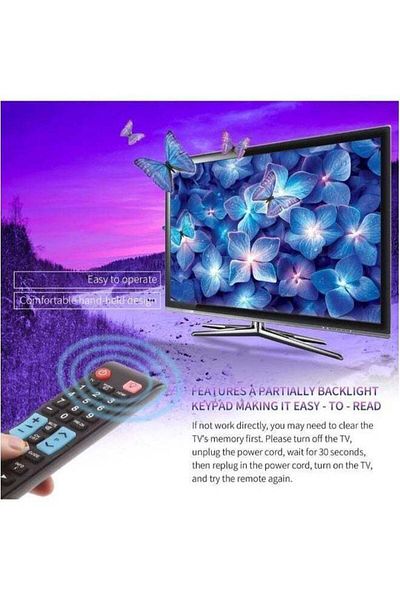 erorex Universal 3D Remote Control For Samsung Smart TV With Backlight Black