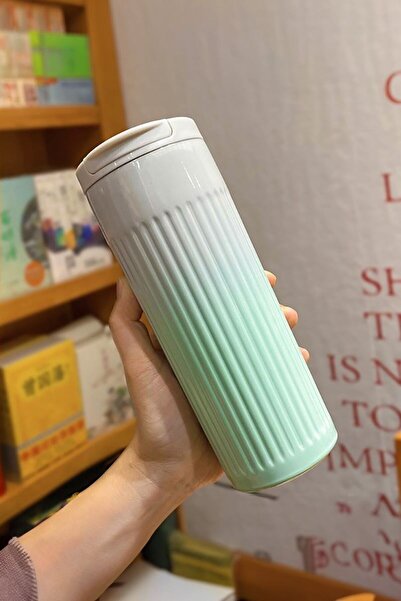Weather Forecast 304 L Çelik 500 ml. Yeşil Beyaz Degrade El Termos Mug cin917ys