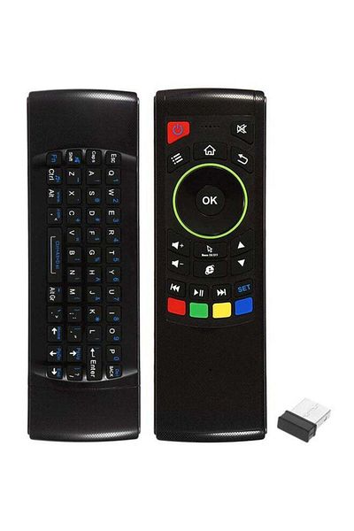 erorex Wireless Keyboard Remote Control For Smart TV Black
