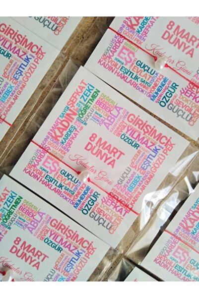 Nas Aksesuar 8 mart Kadınlar Günü Özel Günler Hediye Kartlı İnci Bileklik 12 ...