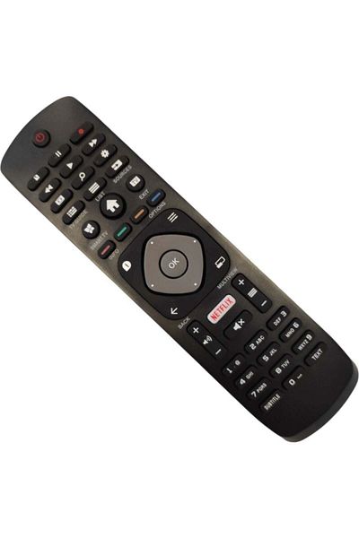 erorex جهاز التحكم عن بعد الذكي من Philips لـ Netflix باللون الأسود