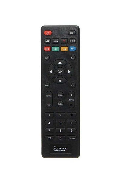 erorex Remote Control For Qmax HD Mini 4 Receiver Black