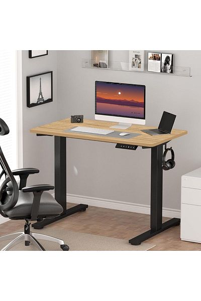 Mahmayi Flexispot Electric Standing Desk, 122 x 65cm Adjustable Height Desk - Coco Bolo