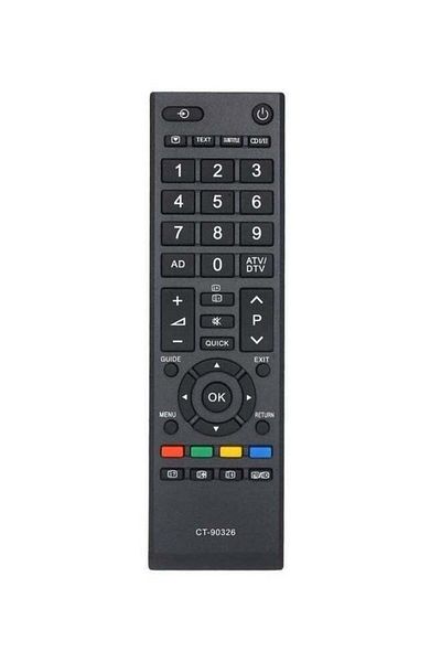 erorex CT-90326 Remote Control For Toshiba Television Sets Black