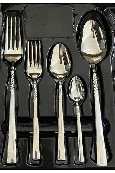 Arsel -Nergis Milas Plain 60 Piece Fork Spoon Set for 12 People