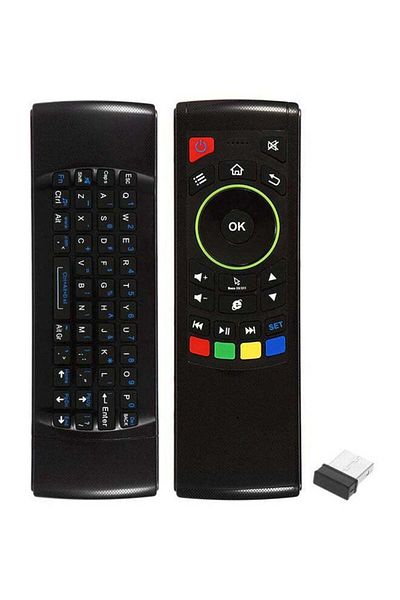 erorex Wireless Keyboard Remote Control For Smart TV Black