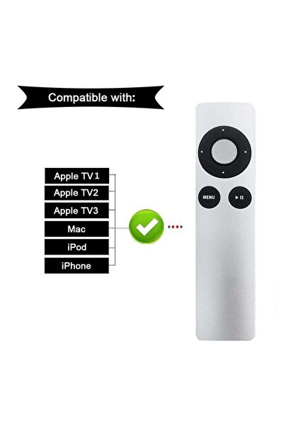erorex Replacement Mini Remote Control For Apple Smart TV Silver