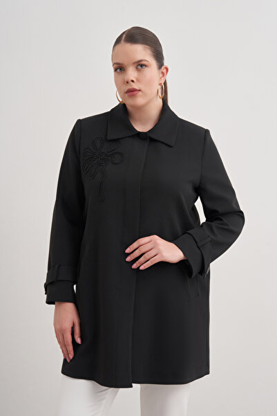 Aker Boncuk Nakış İşlemeli Cepli Kap