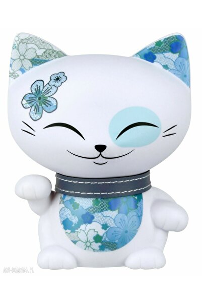 Kimmidoll Mani Şanslı Kedi Çiçek Figür 11cm Lucky Cat Mutluluk Sevgi 1 Adet