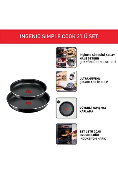 TEFAL Ingenio Simple Cook 1X Küçük Set - 3 Parça