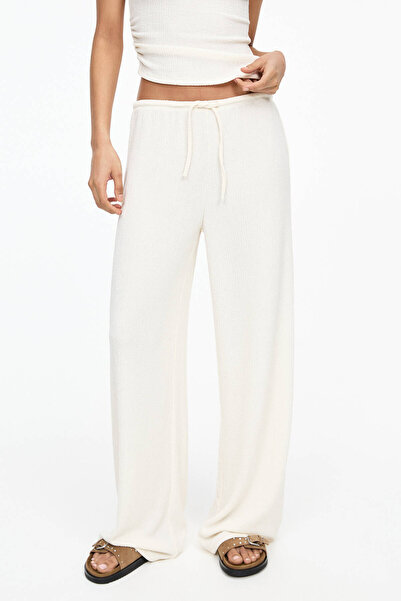 Pull & Bear Krep wide leg pantolon