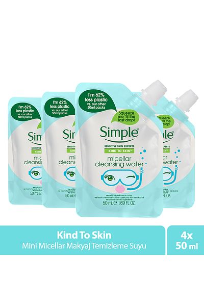 Simple 50 ml X4 Mini Micellar Makeup Cleansing Water