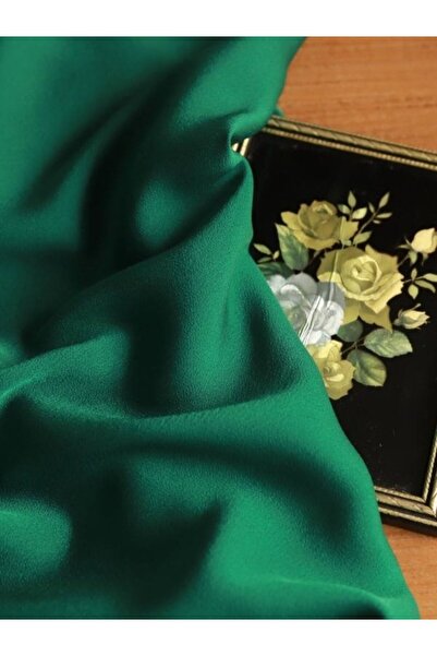 Parça Kumaş Dünyası Бренд AKE•R Креп-сатин з драпіруванням, смарагдово-зелени...