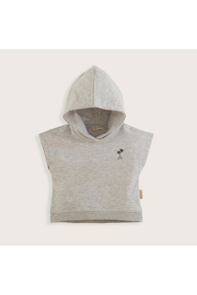 Chakra Gray Melange Tropic Hooded T-Shirt