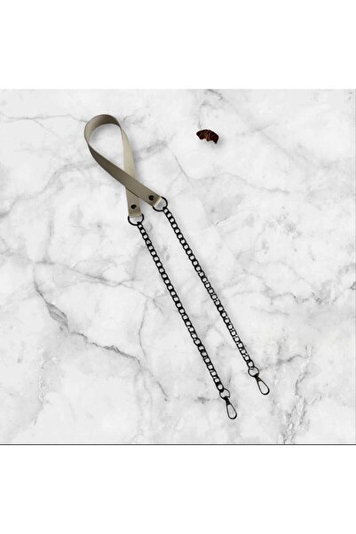 Eyfel Leather Detailed Chain Strap Knitted Bag - for Bags