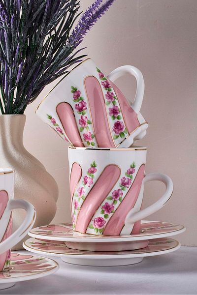 Perotti Kuzguncuk 12-Piece Porcelain Coffee Set for 6