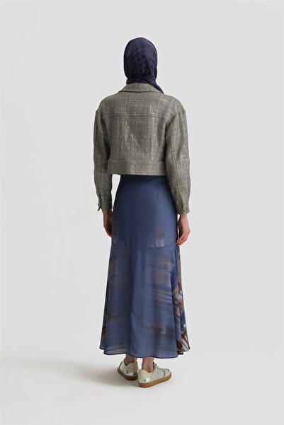 Armine Emprime Volanlı Etek 25y1817 Puslu Mor