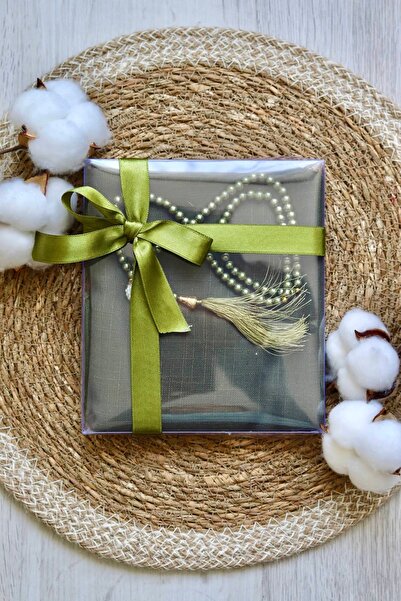 Bilenler مجموعة هدايا مسبحة اللؤلؤ وشاح مولود 1 قطعة