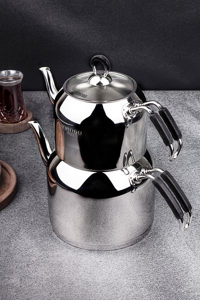 Snippy Mango Kitchen - Maxi Large Size Stainless Steel 1.7 - 2.75 Lt. Teapot Set