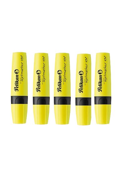 Pelikan قلم تحديد فوسفوري أصفر 490 - 5 قطع