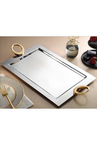Tiamo Hatir Tea Tray Gold 18/10 Steel 35 cm - 55 cm