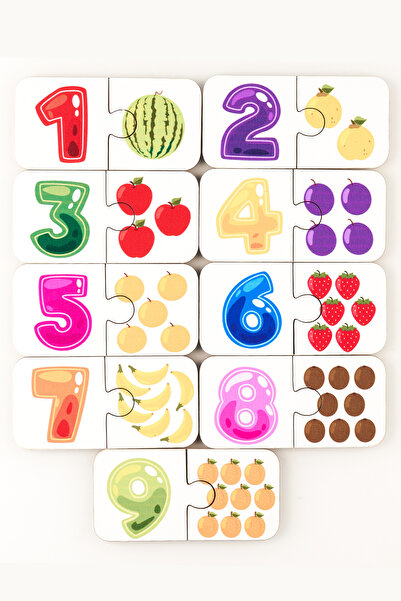 Coralkids İkili rakamlar ahşap puzzle 18 parça