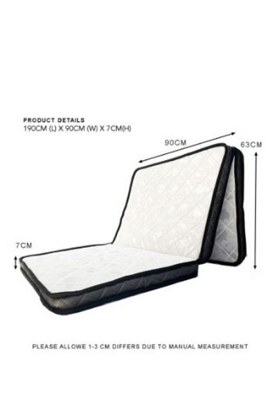 smart home Single mattress with high density foam texture - ultimate comfort in a 3-way foldable design