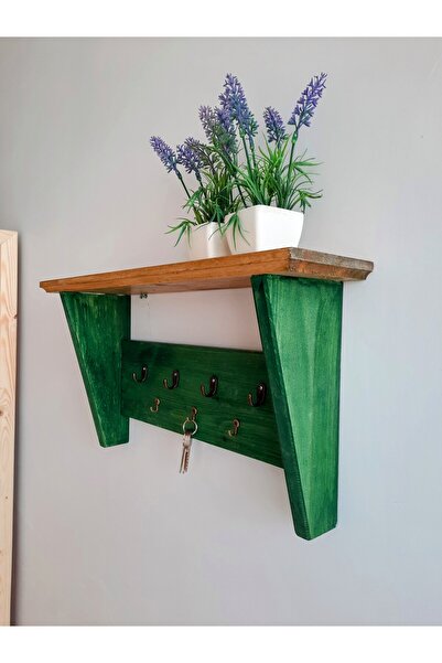 handwood 7 Kancalı Ahşap Duvra Monte Askılık Anahtarlık Hol Antre Askılık Rus...