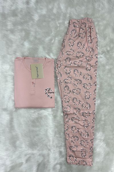 Pijamarket Cotton Combed Interlock Buttoned Women's Pajamas Set