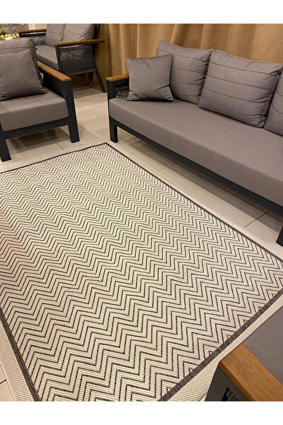 Halımax Reform Halı 9718 Gri Beyaz Jüt Sisal Toz Vermez Modern Salon Halısı Yolluk Hol Kilim