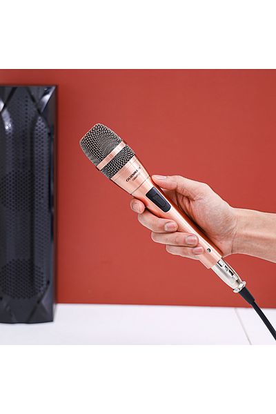 Olsenmark Microphone with Metal Capsule Body, OMMP1271 - Handheld Mic for Karaoke Singing