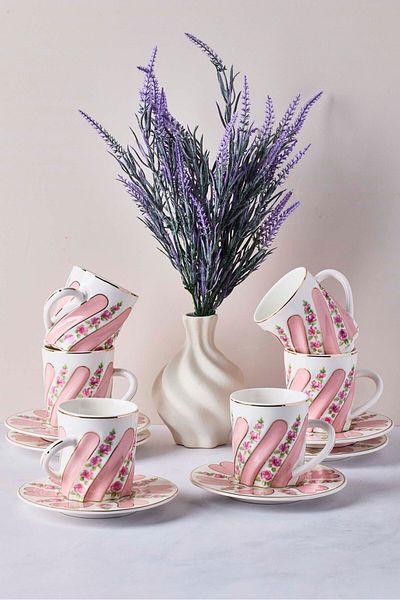 Perotti Kuzguncuk 12-Piece Porcelain Coffee Set for 6