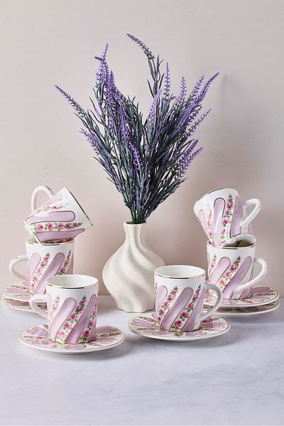 Perotti Kuzguncuk 12-Piece Porcelain Coffee Set for 6