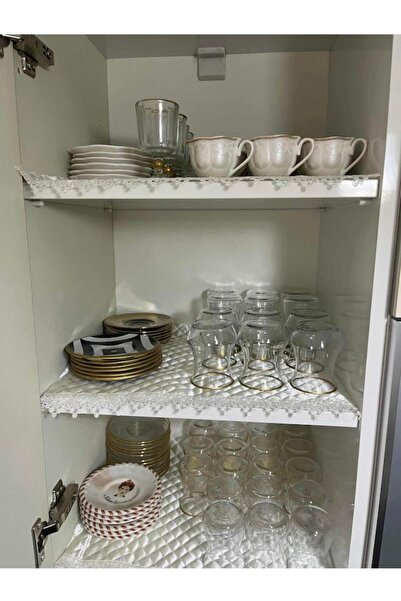 ALPER BAŞHELVACI Cream 45 Cm X 10 Mt Leather Satin Luxury Quilted French Guip...