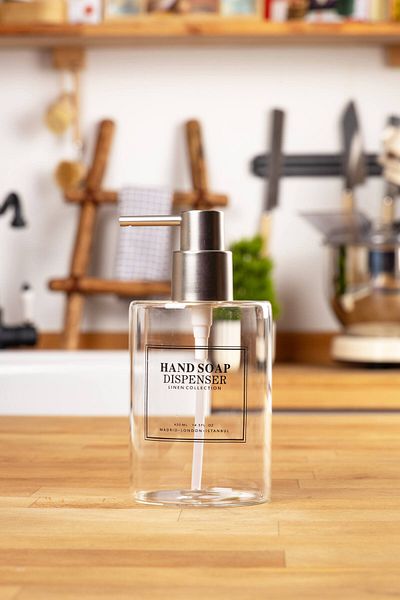 FH finehome Δοχείο υγρού σαπουνιού Virana Borosilicate Square Glass