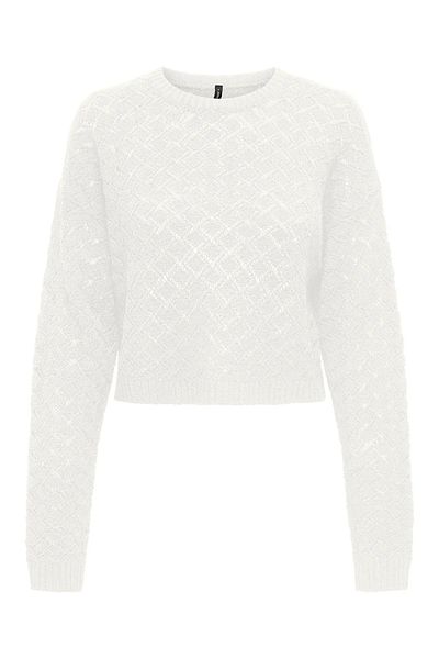 ONLY Women's Onlmıamı Crew Neck Long Sleeve Knitted Sweater 15335109   Ecru