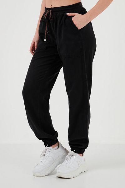 Lela Regular Fit High Waist Elastic Leg Jogger Sports Pants Trousers 668Yp5039