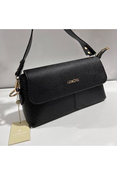 Armine Black Croco Crocodile Bag - Ar34703