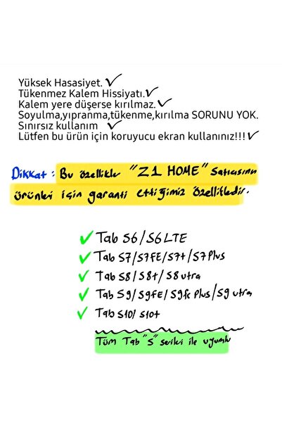 Z1 Home (KAMPANYALI ILAN)alaşımlı Sınırsız Kullanım Samsung Tab S6/s6 Lite/s7/s7 Fe/s8/s9/s9 Fe/s9 Plus