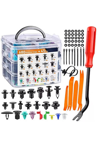 Choice 680 قطعة مع أداة 800 قطعة - 100 قطعة مجموعة مشابك تثبيت السيارة مشابك ...