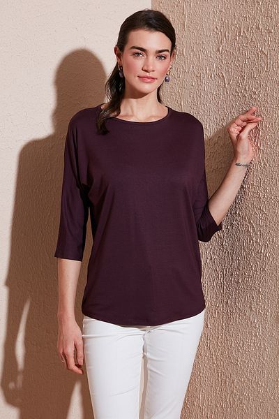 Lela Bluză cu mâneci trei sferturi cu gât crew BLUZ 5861416 Y