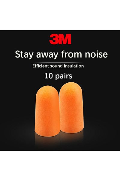Choice 10 Pairs】3m Earplugs For Sleep Learning Anti-noise Super Noise-proof Industrial Protective Machin...