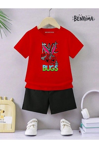 BENROMA Unisex Kids Shorts Set - Character Printed