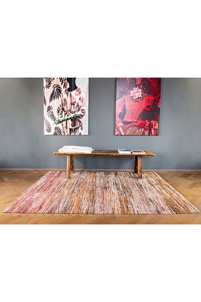 Homelux Rectangular Rug, Cotton, 170X240, Red, Cream, Yellow