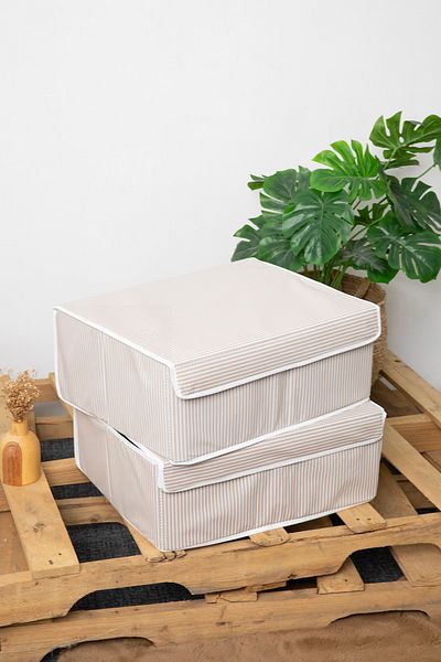 FAVORA Кафява чанта за съхранение с покритие от 2 части - 50x40x19