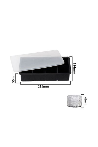 Choice 8 Holes LMETJMA Large Ice Cube Trays with Lids Silicone Ice Cube Square Molds BPA Free Ice Cube Mold