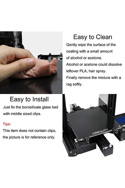 CREALITY 3D Creality Ender 3 Glass Bed Upgraded 3D Printer Tempered Glass Plate Build Surface 235x235x4mm for...